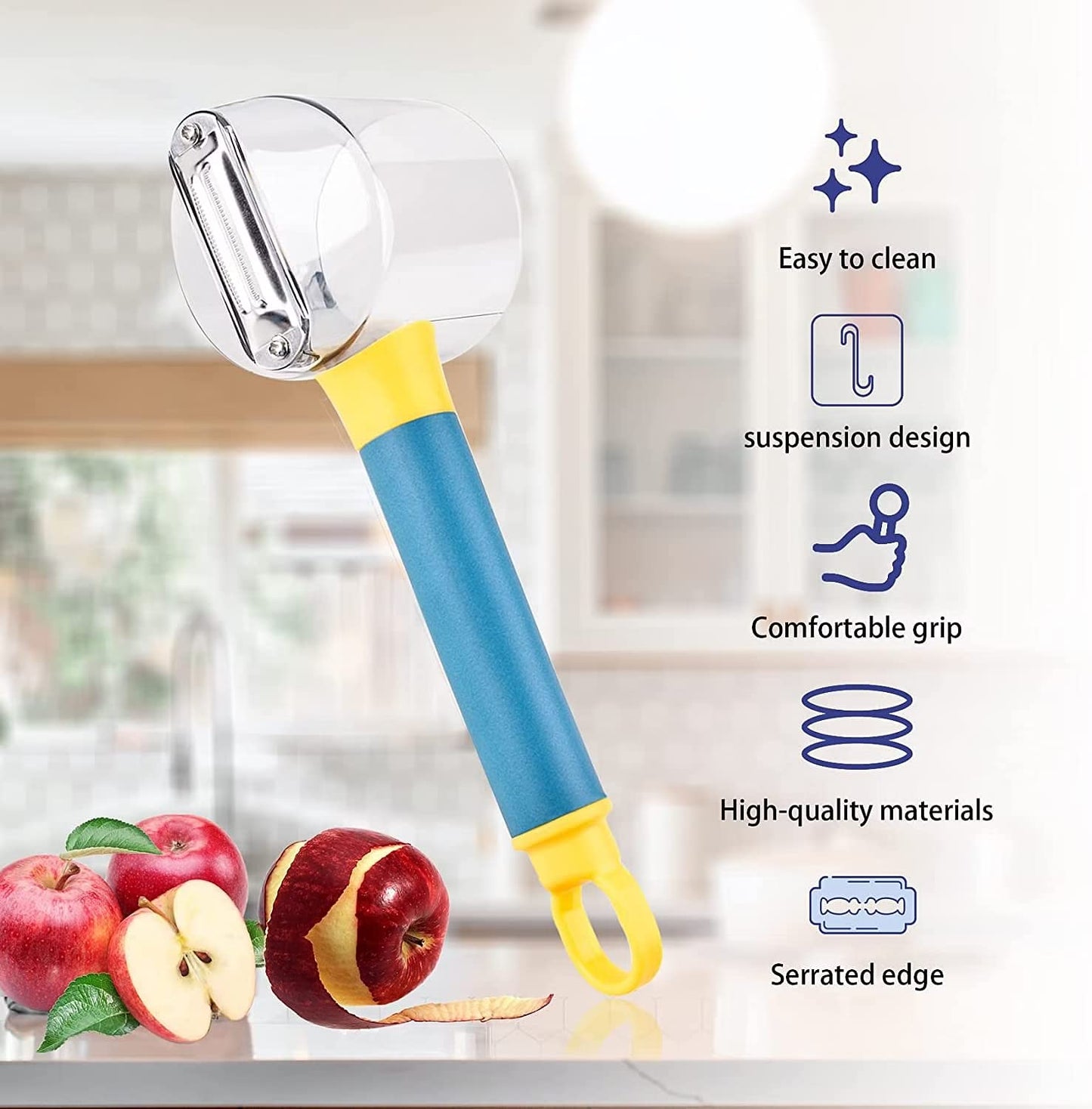 Peel-O-Matic Vegetable & Fruit Peeler with peel collector (set of 1)