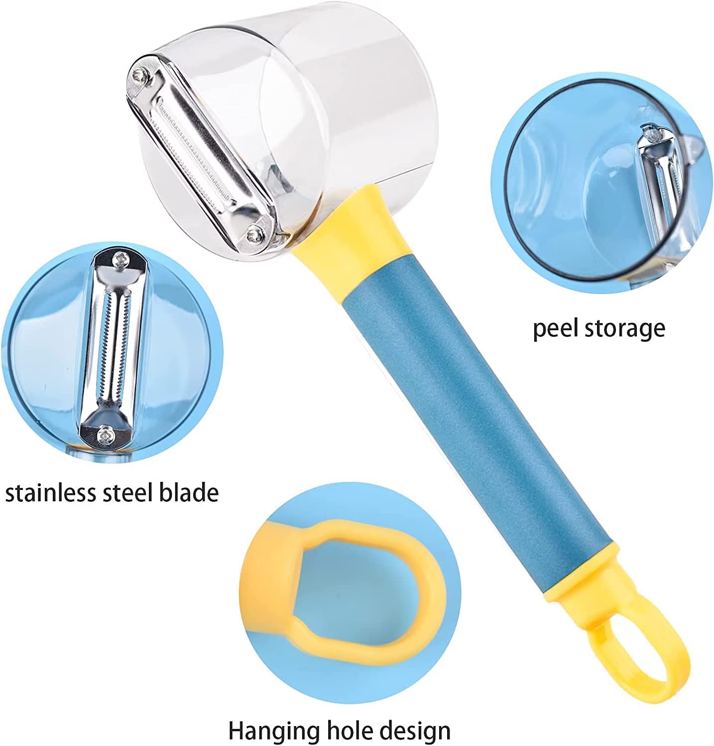 Peel-O-Matic Vegetable & Fruit Peeler with peel collector (set of 1)